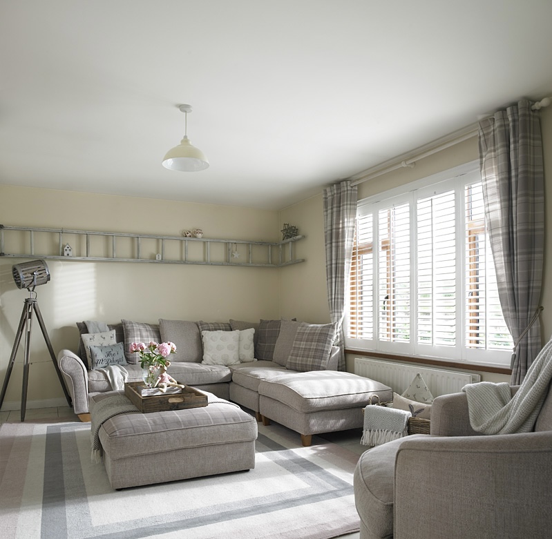 Living room staging at Rose Cottage